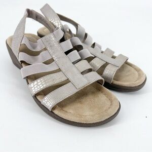 east 5th Gold and Beige Strappy Sandals